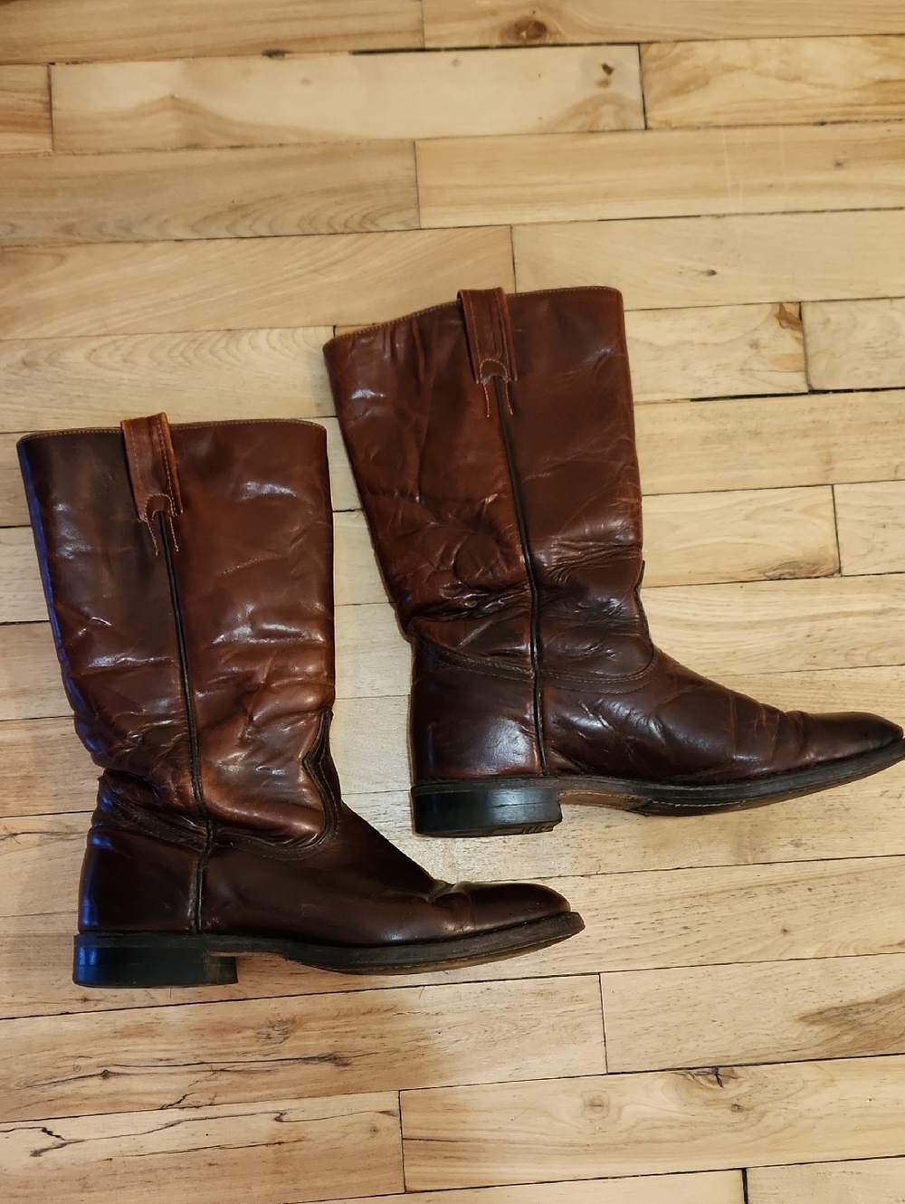 Classic Brown Leather Men’s Mid-Calf Boots